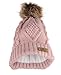 ANGELA & WILLIAM Women's Faux Fur Pompom Fleece Lined Knitted Slouchy Beanie Hat - Rose Pink