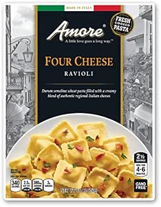 Amore Ravioli Pasta, Four Cheese, 8.8 Ounce (850734006010)