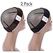 2-PACK Sekass Flexible Wig Grip Headband Velvet Wig Comfort Bands for Women Wig Head Hair Band Adjustable with 2 Wig Cap (Brown+Black)