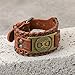 HAQUIL Viking Bracelet for Men, Tree of Life Yggdrasil Talisman, Nordic Brown Wide Leather Wristband, Viking Jewelry Gifts