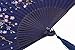 Amajiji Women Hand Held Silk Folding Fans with Bamboo Frame (Blue)