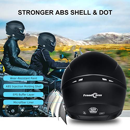Bluetooth Integrated Motorcycle Helmet, FreedConn DOT Full Face BM12