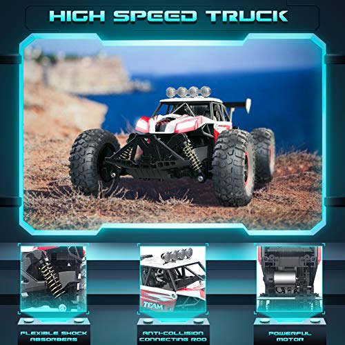RC Car, SPESXFUN 2021 Newest 1:14 Scale High Speed Remote Control Car, 2.4Ghz Off Road RC Trucks with Two Rechargeable Batteries, Electric Toy Car for All Adults & Kids