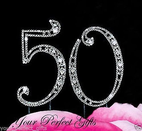 Large Rhinestone Crystal Birthday Wedding Anniversary Number Cake Topper CT067