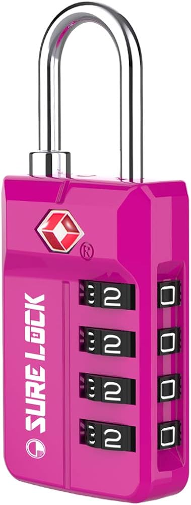  | TSA Approved Travel Luggage Locks, Open Alert Combination Lock for School Office & Gym Locker, Toolbox, Pelican Case, Pink 1 Pack | Luggage Locks