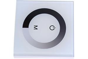 TIKATARER Touch Panel Dimmer Wall Switch Controller, Single Color LED Wall Switch Dimmer, Adjustable Brightness Controller wi