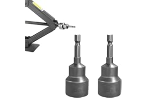 LSKASELUE 2PCS Scissor Jack Socket, 3/4" 19mm Hex Drive Leveling Scissor Jacks Socket Drill Adapter, Power Nut Driver Bit Cam