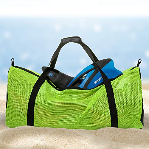 LISH Mesh Dive Bag - XL Multi-Purpose Equipment Diving Duffle Gear Tote, Ideal for Scuba, Snorkeling, Surfing and More (Yellow)