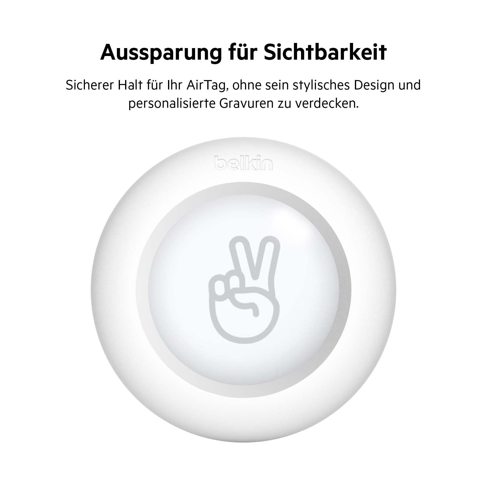 Belkin Apple AirTag Hülle mit Clip, Secure Holder Schutzhülle mit Schlüsselanhänger, Schlüsselring, Zubehör mit Kratzschutz – Weiß 5