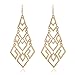 D EXCEED Women's Gold Cutout Diamond Chandelier Tiered Dangle Earrings, 3.15