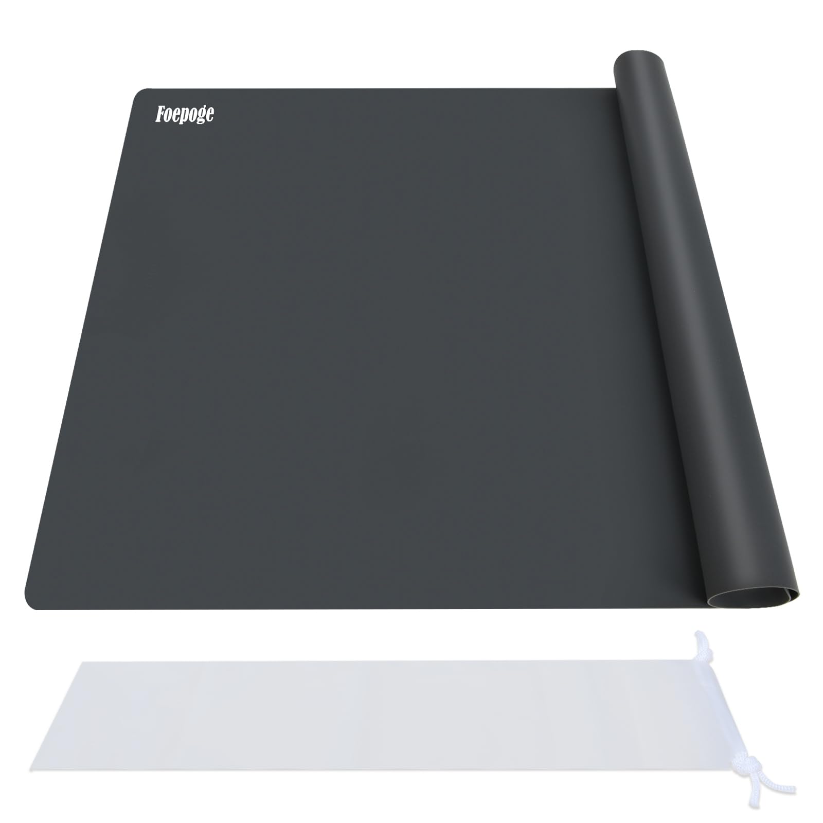 Foepoge Extra Large Silicone Mat for Resin Casting 71x51 cm, Non Stick Silicone Sheet for Crafts, Heat Resistant Countertop Protector, Placemat for Kitchen Worktops, Craft Mat for Resin Mould,DarkGrey