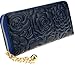 Heshe Women Rose Pattern Zipper Around Organizer Clutch Card Case Holder Money Clip Long Wallet