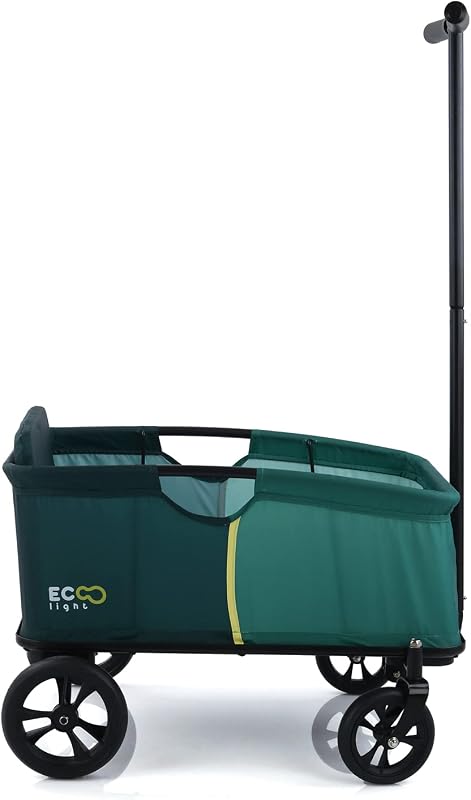 Eco Light Carro Playa, Carro Transporte Playa con Asiento para 1 Niño, Carro para Niños Plegable, Carro Plegable hasta 50 kg, Verde