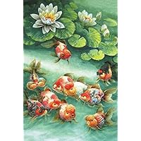 Yingxin34 Rich Goldfish The Wooden Puzzle Version Jigsaw Puzzle White Card Adult Children