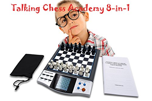 Chess Set Boards Game for Kids, 8 in 1 TALKING CHESS ACADEMY Handheld Games Computer, Talking Electronic Chess Master Pro for Adults