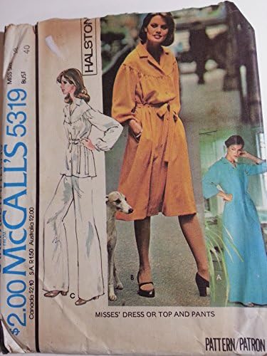 Mccall 5319 Halston Dress, top, and pants size 18