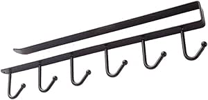 SSOBathroom Hierro Negro 6 Ganchos Portavasos Colgador De Baño Colgador