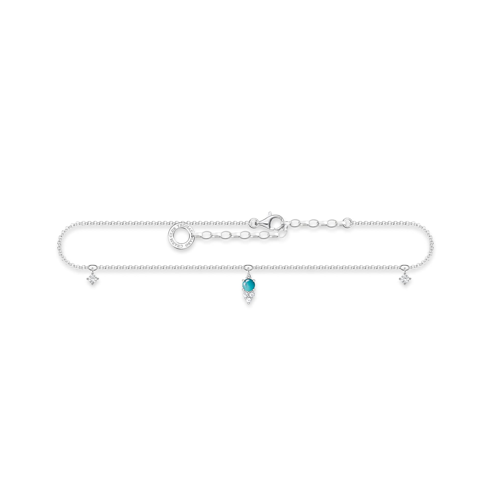 Thomas Sabo, Women’s Sterling silver Cubic Zirconia Anklet, Silver, one size - AK0026-405-17-L27V
