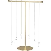 Julysky Necklace Holder,Necklace Organizer for Women,Jewelry Stand,Necklace Display Stand for Selling,Necklace and Bracelet Hanger (Golden)