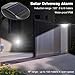 Solar Motion Sensor Alarm, Solar LED Lights Outdoor, Wireless Driveway Alarm, Indoor Weatherproof Business Detect Alert with 4 Sensor and 1 Receiver, 38 Chime Tunes - LED Indicators