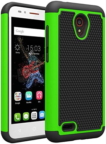 Alcatel OneTouch Go Play Case, OneTouch Conquest Case, kaesar Shock Absorption Hybrid Dual Layer Armor Defender Protective Case Cover for Alcatel OneTouch Go Play - Green