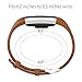 Henoda Replacement Bands Compatible with Fitbit Charge 2 Classic Genuine Leather Charge 2 Band Fitness Wristband for Women Men Small Large Bright Brow