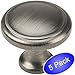 Cosmas 5982AS Antique Silver Cabinet Hardware Round Knob - 1-1/8" Diameter - 5 Pack