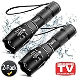 LED Tactical Flashlight [2 PACK] - Tosky 1600 Lumen XML-T6 Tac Light Torch Flashlight - Portable, Zoomable, 5 Modes, Water Resistant, As Seen on TV Flashlights - Perfect for Camping, Emergency