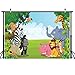 LYWYGG Zoo Photography Backdrops 7x5ft Cartoon Safari Animals Backdrop Happy Birthday Photography Background Fauna Jungle Wildlife Zoo Themed Party Decoration Photo Studio Props CP-4