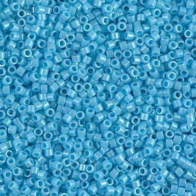 Miyuki Delica Seed Beads Size 11/0 Opaque Turquoise Blue Luster Approx 7.5 grams DB0215
