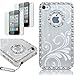 Pandamimi Deluxe Silver Chrome Bling Crystal Rhinestone Hard Case Skin Cover for Apple iPhone 4 4S 4G With 2 Pcs Screen Protector and Silver Stylus
