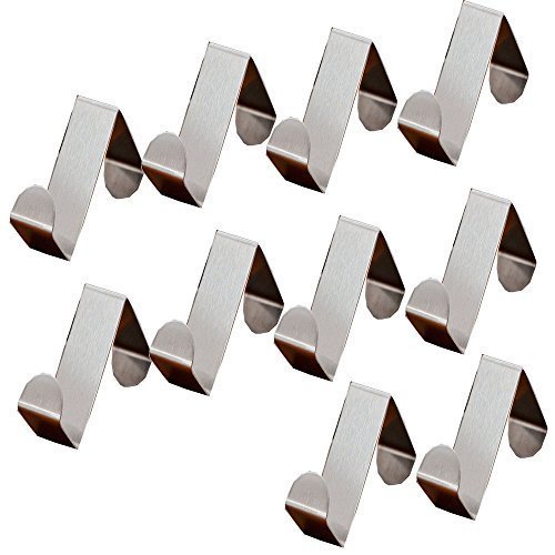 Over Door Hook 10 Pieces Heavy Duty Stainless Steel Removable Cubicle