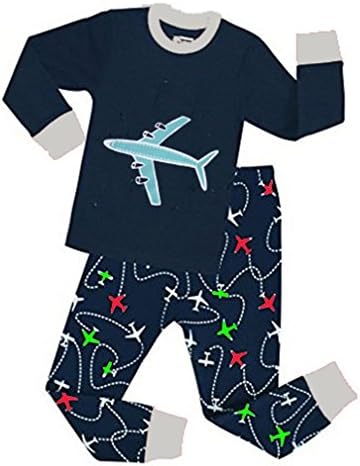 Plane Little Boys 2 Piece Pajama 100% Cotton(Size 2-7 Years)