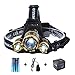 The Revenant LED Headlamp, Super Bright Headlight 5000 Lumens 4 Modes 3 CREE XM-L T6 Zooomable Waterproof, Rechargeable Battery & Charger