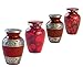 Trupoint Memorials Small Urns for Human Ashes Keepsake, Decorative Mini Cremation Urn for Adult Men & Women, Set of 4, Red with Silver Lining