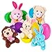12 Pieces Easter Eggs Filled with Mini Toys - Perfect As Party Favors, Easter Egg Hunt Supplies - Different Plush Toy Filled 3.15'' DIY Colorful plastic eggs