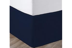 SGI Cache-sommier bleu marine uni de 22,9 cm de hauteur – Coins fendus – Facile à installer, facile d'entretien, résistant à 