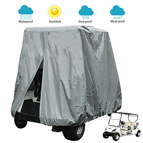 Flymei 4 Passenger Golf Cart Cover, Waterproof Golf Cart Covers For Ez