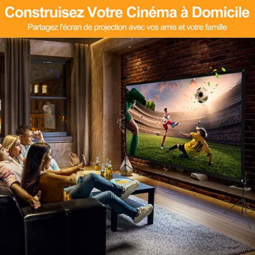 VISULAPEX 100 Inch Projector Screen, 4K HD 16:9 Foldable Projector Screen with Portable Bag for Cinema Home Office Travel