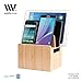 MobileVision Bamboo Stand Personal Compact New Version for Smartphones and Tablets Includes Apple Watch Charger Adapter (Charging strip NOT Included)