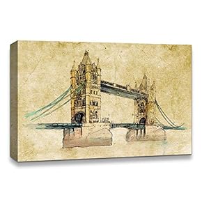 Canvas Wall Art Freehand Sketching of Scenery Pictures Home Wall Decorations for Bedroom Living Room Paintings Canvas Prints Framed - 12x18 inches