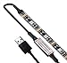 WenTop Led Strip Lights Waterproof USB Powered 5V 5050 RGB Black Strip Light 6.56ft(2M) 60leds Flexible Tape Light with RF Remote Controller for TV Back Lighting, PC Case, Desk, Trucks,Under Cabinet