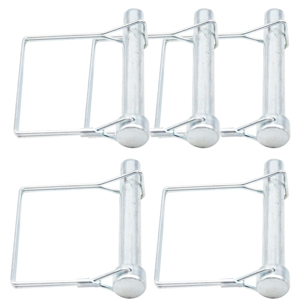 Ruidee 5 Pcs Shaft Locking Pin 12x80mm Wire Lock Pin Safety Coupler Pin Carbon Steel Square Retainer Wire Clip Hitch PTO Pin Trailers Pin for Farm Garden (FSX/12x80mm)