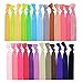 Mudder 100 Pieces Elastic Hair Ties No Crease Elastic Ribbon Ponytail Holders Hair Bands for Girls Women Teens and Kids Bows (Multicolor A)