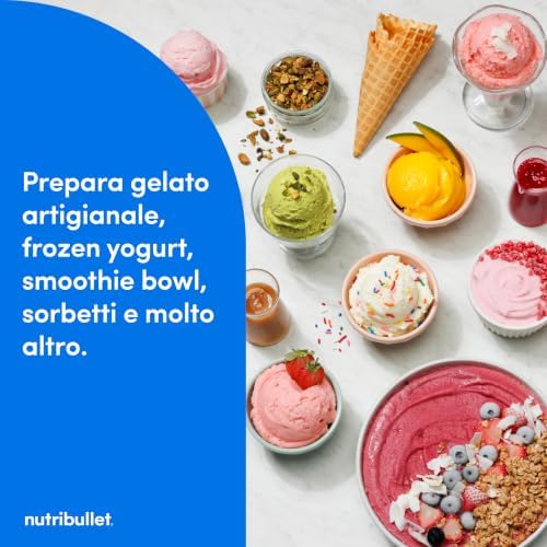 Chill – Gelatiera per Gelato, Sorbetto, Smoothie, Frozen Yogurt, Ice Cream, 5 Programmi Automatici, Macchina per Gelato, 3 Contenitori con Coperchio, Ideale per Famiglie, Bianca (NBD0503W)