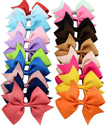 20Pcs Baby Girl Grosgrain Ribbon Boutique Hair Bows for Teens Baby Girls Babies Toddlers