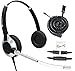 TruVoice HD-350 Deluxe Headset with Noise Reduction Voice Tube & HD Sound - Compatible with Yealink, Grandstream, Sangoma, Ooma and Snom Desk Phones