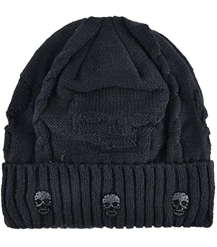Winter Gothic Hat 2 Pieces Unisex Goth Beanie Rivet Rock Punk Hat