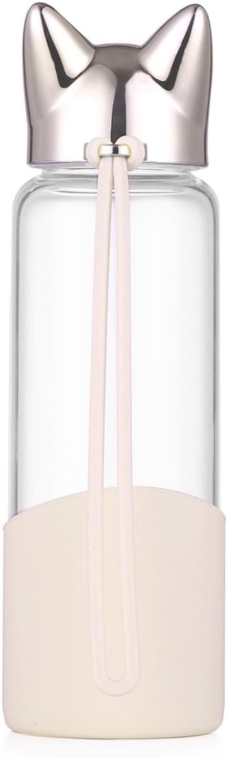 ZDZDZ Sport Glass Beverage Water Bottle With Carrying Loop BPA-Free Leak Proof Ideal for School Home Office Travel Sport Yoga Gym