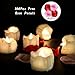 Youngerbaby 24pcs Warm White Flickering Timing Function LED Tea Light Candles (with Decor Rose Petals) Flameless Battery-operated Tealights with Timer (6 Hrs on 18 Hrs Off) for Wedding Christmas Party